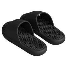 Ontree 男士EVA圓點輕量浴室拖鞋, 黑色, 1個