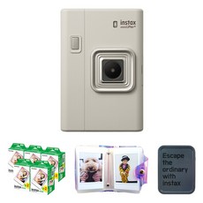 인스탁스 미니 리플레이 플러스 듀얼 카메라 샌드 베이지 + 필름 100p + 홀로그램 1단 앨범 + 틴케이스 랜덤발송 세트, 1세트