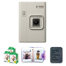 인스탁스 즉석카메라 샌드베이지 + 필름 60p + 홀로그램 1단 앨범 + 틴케이스 랜덤발송 세트, 1세트, mini LiPlay+