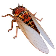 WOODABLE 3D立體拼圖 昆蟲 蟬 PB03, 混合色, 1個, 64件