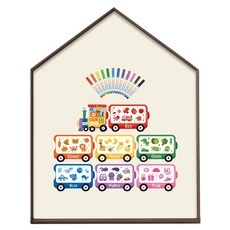 맘스보드 레브 하우스 쇼콜라 보드 + 컬러트레인 + 미니팝 12색 패키지 세트, 아이보리(보드), 혼합색상(컬러트레인), 혼합색상(미니팝 보드마카), 1세트