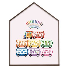맘스보드 레브 하우스 쇼콜라 보드 + 컬러트레인 + 미니팝 12색 패키지 세트, 파우더핑크(보드), 혼합색상(컬러트레인), 혼합색상(미니팝 보드마카), 1세트