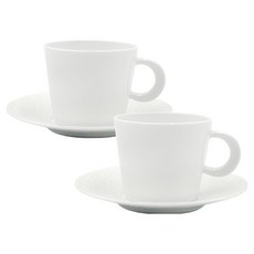 Bernardaud Équimé 珍珠茶杯 170ml + 杯碟組, 2套, 混合色
