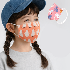 비단길 아동용 포이핑크 패턴 면 마스크 2p