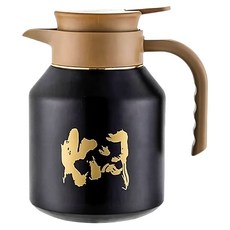 Kyhome 316不鏽鋼燜茶壺/茶水分離大容量真空保溫壺, 黑色, 1個, 1.8L
