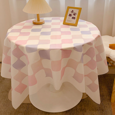 하루이 빅체크 식탁 테이블보 커버, 파스텔, 1개