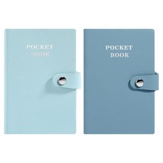 Modernat 皮革迷你筆記本2件組, 雙藍色, 1套