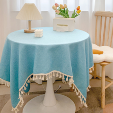 하루이 미니 테슬 식탁보, 스카이, 1개, 140 x 180 cm