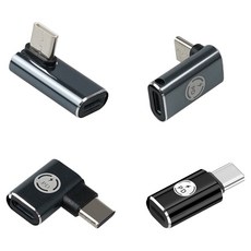 컴스 Type C 꺾임 iOS 8핀 to C타입 PD충전 27W 9V3A 고속충전 변환젠더, 4개, CP076