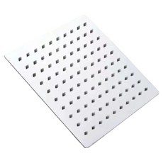 Aloha Fix 高級不鏽鋼方形花灑蓮蓬頭 20cm, 銀色, 1個