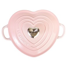 LE CREUSET Signature 不鏽鋼鈕扣愛心琺瑯鍋, 淺粉色 + 淺米色, 1個, 20cm