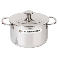 LE CREUSET 不鏽鋼深型雙耳鍋, 鋼, 1個, 18cm