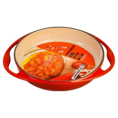 LE CREUSET 塔塔坦琺瑯鍋, 櫻桃紅 + 淺米色, 1個, 25cm