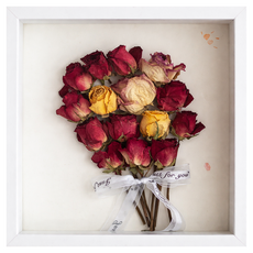 Teribo 簡約原木乾燥花正方形相框, 1個, 白色