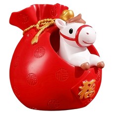 Mass 生活好物 袋袋有錢馬年生肖擺件 居家裝飾擺件 可愛馬設計 福, 混和顏色