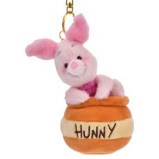 Disney STORE 小熊維尼 HONEYDAY 小豬 絨毛鑰匙圈, 混合色, 1個, 17cm