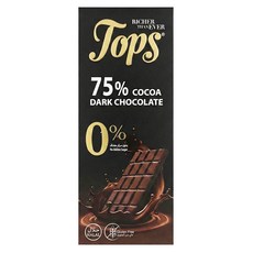 Tops 75%無加糖醇黑巧克力, 50g, 1個
