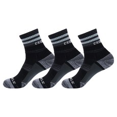 Crocodile 鱷魚 男士氣墊運動紳士中筒雙層氣墊網眼透氣防晃動登山襪 CD396, 炭灰色, 3套