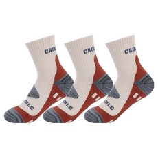 크로커다일 여성용 쿠션 스포츠 중목 이중쿠션 메쉬통기성 흔들림방지 등산양말 CD394, 베이지, 3세트