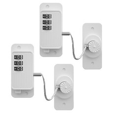 GUNU 부착형 냉장고 자물쇠 안전 시건장치, 화이트, 2개