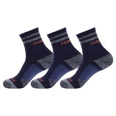 크로커다일 남성용 쿠션 스포츠 신사 중목 이중쿠션 메쉬통기성 흔들림방지 등산양말 CD396, 네이비, 3세트