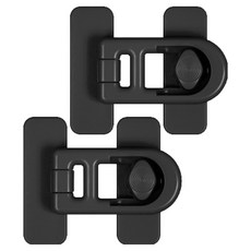 GUNU 접착식 고리형 냉장고 안전 잠금장치, 블랙, 2개