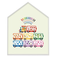 맘스보드 레브 하우스 보드 + 컬러트레인 + 미니팝 12색 마카 세트, 페일화이트(프레임), 듀그린(보드), 혼합색상(컬러트레인), 혼합색상(미니팝 마카), 1세트