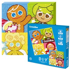 Toynpuzzle 寶石十字繡 微笑跑跑薑餅人 25 x 25 cm, 混合色, 1個