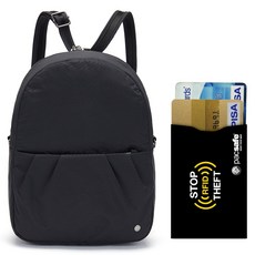 pacsafe CX ECONYL 可轉換斜背&後揹包 + 卡套 2件組, 黑色