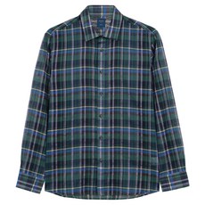 BASSO Homme 男士亞麻格紋透膚襯衫 WSY1TD1
