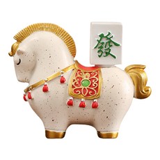 SUNORO 馬年招財吉祥物 馬上有錢招財開運擺件, 發財