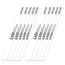 엘비아 네일 우드파일 180/240그릿, 10개, 화이트