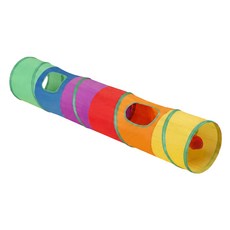 Truly House 彩虹折疊寵物隧道 1字型, 彩色, 1個