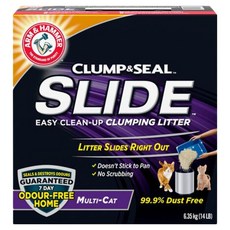 암앤헤머 클럼프앤씰 슬라이드 멀티캣 응고형 고양이 모래, 6.35kg, 1개, 숲향