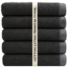 COTTON LIVING 柔軟飯店浴室 The Soft 毛巾 150g 棉紗, 石灰色, 5個