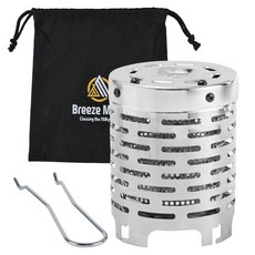 브리즈문 스테인리스 캠핑 스토브 미니 난로 휴대용 히터캡 + 보관파우치 세트, 실버(히터캡), 1세트