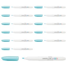 문화연필 언더라인S 마일드 파스텔 형광펜, 마일드 민트그린, 12개