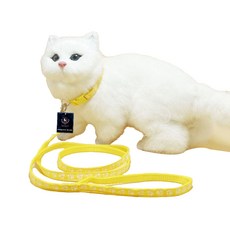 딩동펫 반려동물 발바닥 초경량 목줄 리드줄 세트, 옐로우, 1세트