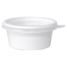 블룸엣홈 PS 반찬 소스용기 화이트 100p + 뚜껑 100p 세트 68mm 소, 1세트