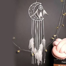 봄미르 드림캐쳐 인테리어 벽장식 초승달, 화이트