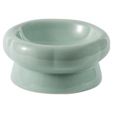 REDPUPPY 寵物蘑菇陶瓷餐具 矮款, 淺綠色, 1個