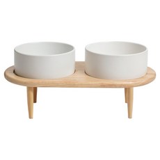 레드퍼피 반려동물 그레이스 세라믹 식기 2구, 아이보리, 1개