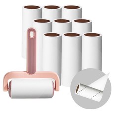 Home&Me Sensual 迷你除塵滾輪 手柄 + 收納盒 + 10入補充包組合 粉紅色, 1套