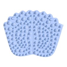 Friyu 超慢跑足底按摩墊 腳型軟矽膠指壓板 49 x 41cm, 藍色, 1個