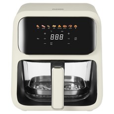 쿠쿠 글라스도어 투명 유리 바스켓 에어프라이어 4L, CAF-L0410EV, 퓨어 아이보리