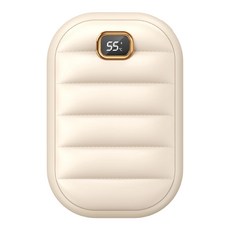 TIMLEI 羽絨服二合一暖手寶 充電式冬季無水暖手袋, 白色, 單一商品