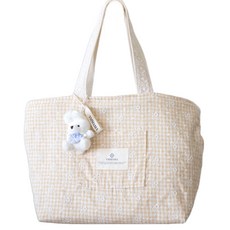 Ymmama Big Yum Bag 復古尿布包, 黃色格紋