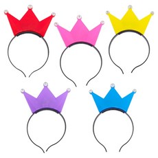 PARTY 09 LED燈皇冠髮箍5件組, 混合顏色, 1套