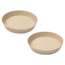 DAISYAHN 霧麵塑膠花盆託盤, 奶油米色, 2個