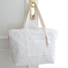 Ymmama Big Yum Bag 復古尿布包, 白色蕾絲